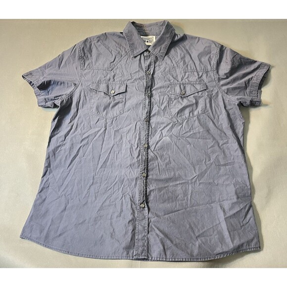 Converse One Star Mens Button Down Shirt Black Pearl Snap Shirt Sleeve  Size L - Picture 1 of 7